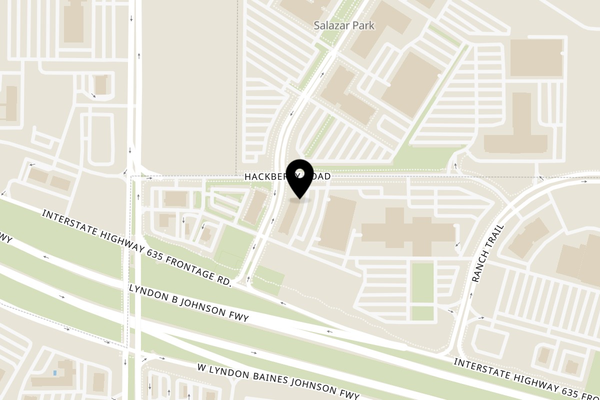 Map showing the location of Siena Café on 8704 Cypress Waters Blvd #190 in Irving